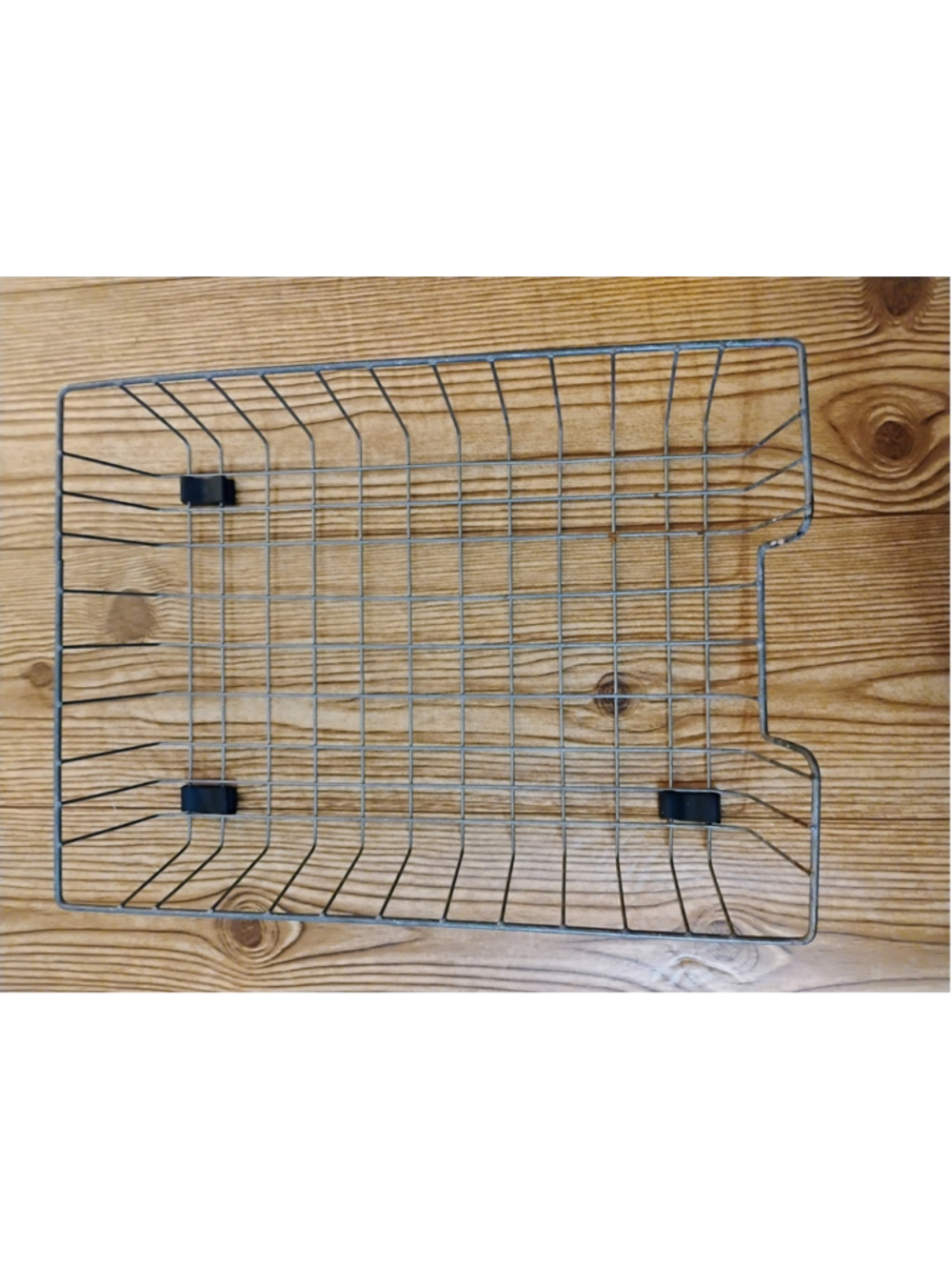 Vintage Metal Wire In/Out Basket Office Desk Paper Tray Missing 1 Rubber Pad